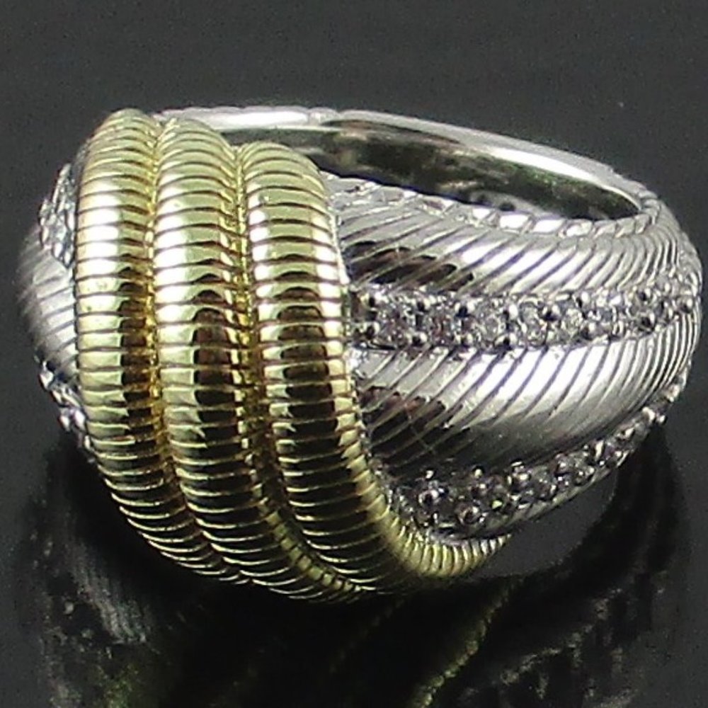 Judith Ripka Sterling & 14K Clad Swirl Ring